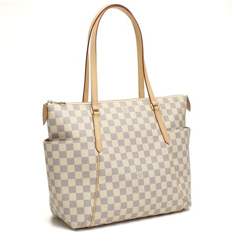 louis vuitton white checkered bag replica